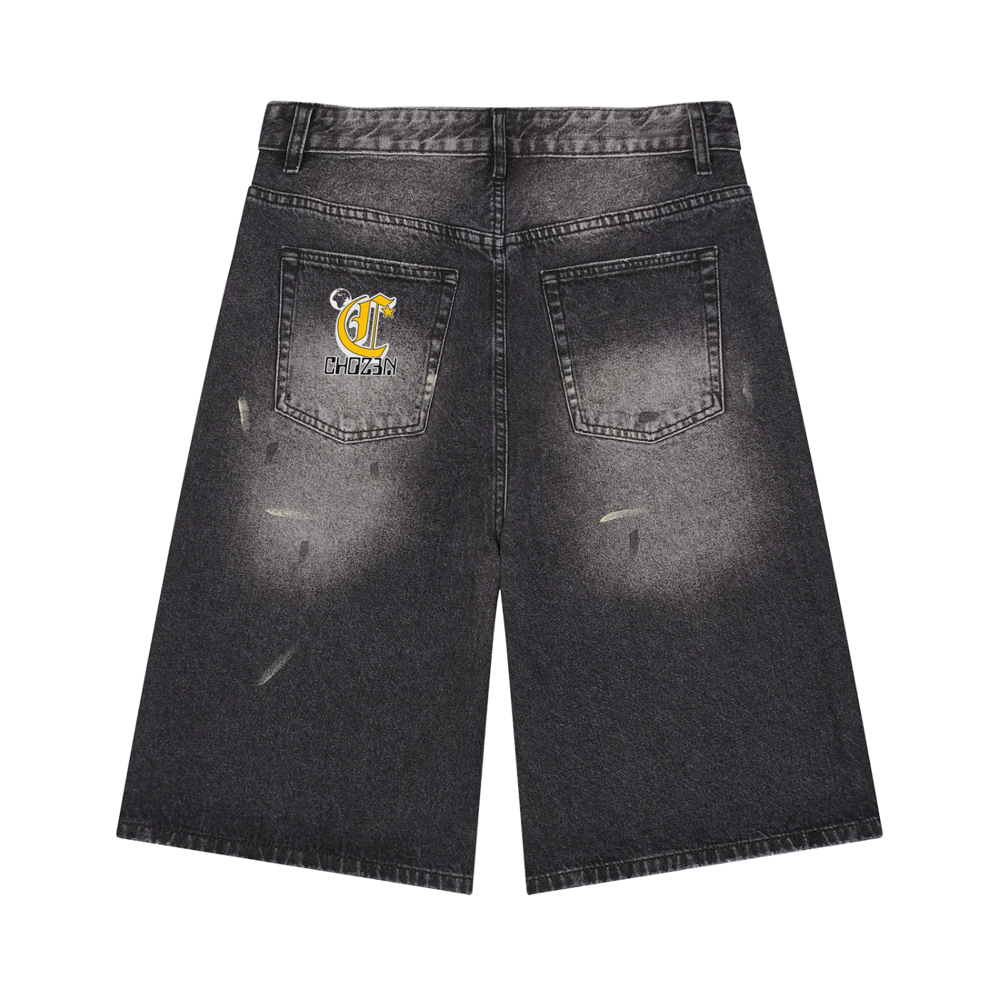 In Space Vintage Wash Wide Leg Denim Shorts