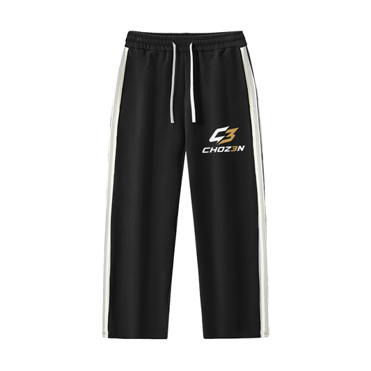 Contrast Side-Stripe Straight-Leg  Pants