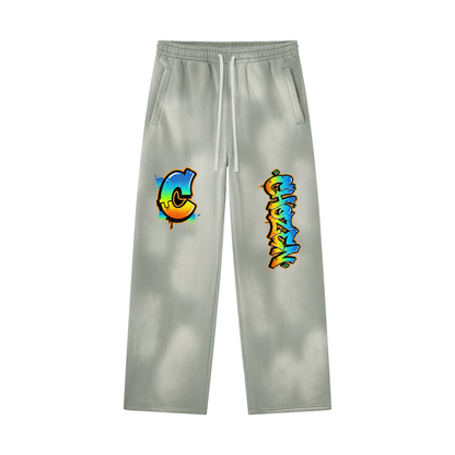Unisex Sunfade Wide Leg Fleece Sweatpants