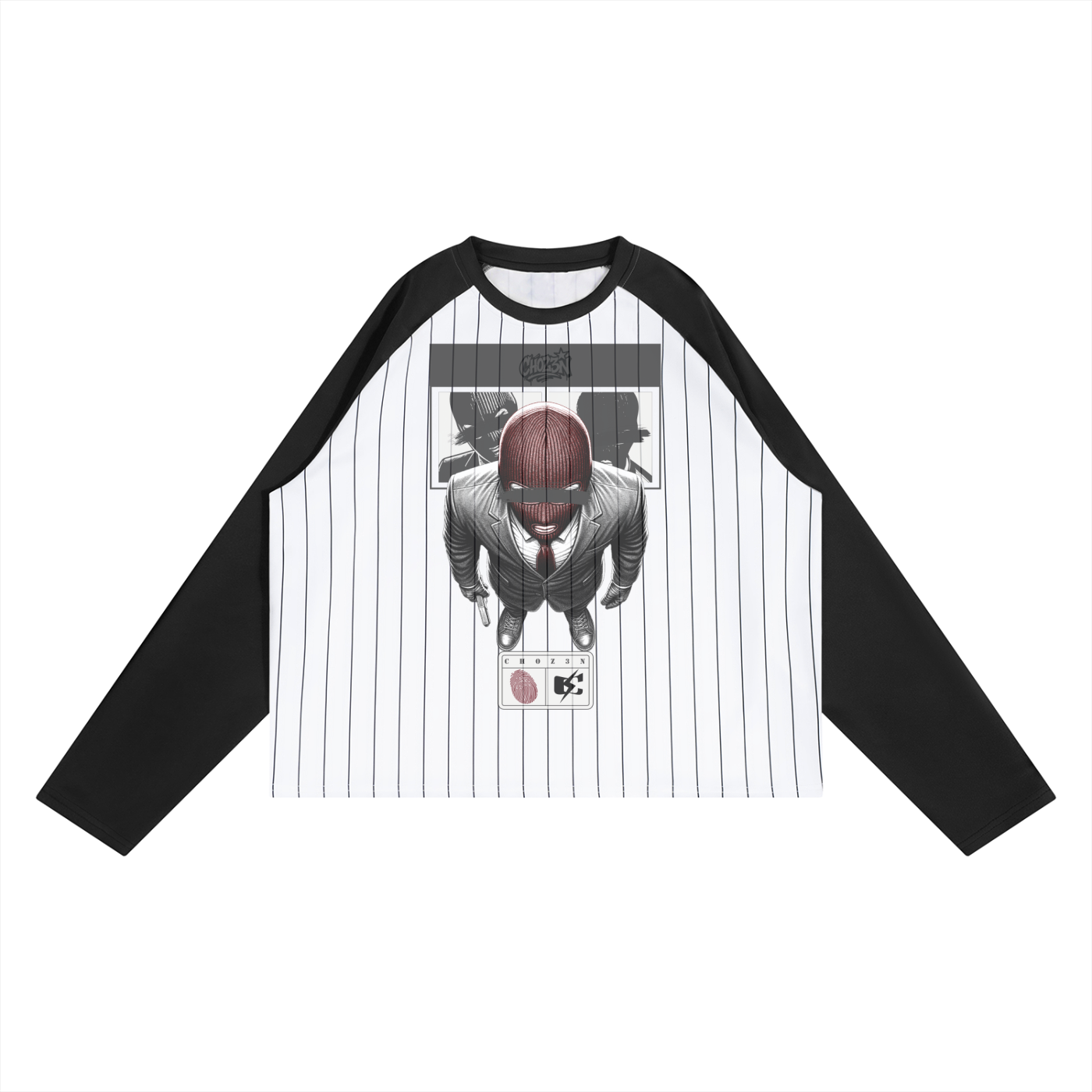 Unisex Striped Raglan Long Sleeve T-Shirt
