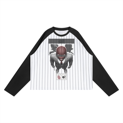 Unisex Striped Raglan Long Sleeve T-Shirt