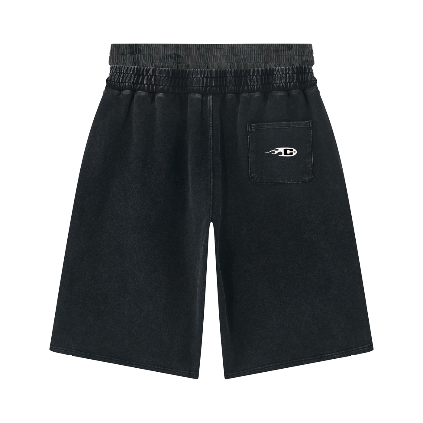 Unisex Vintage Wash Distressed Wide Leg Shorts