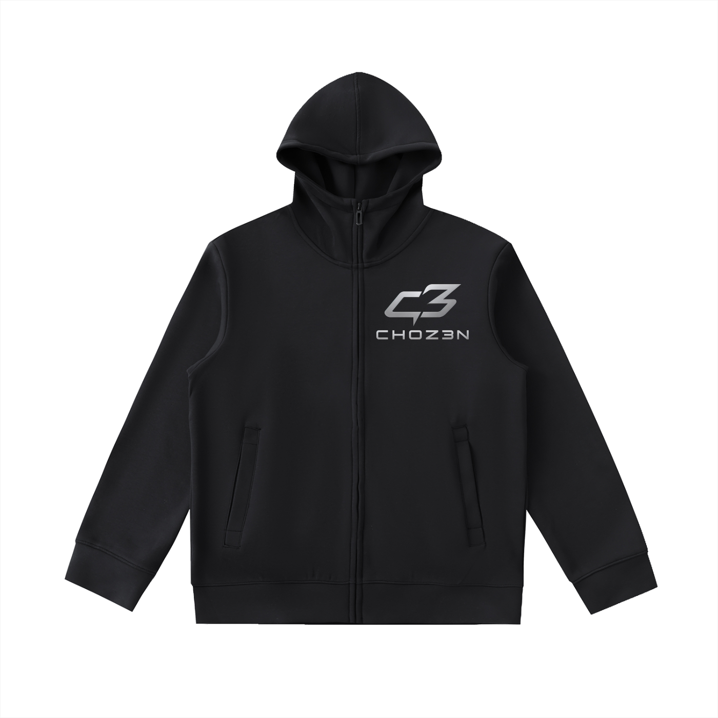Essential Heavyweight High Neck  Zip-Up Hoodie