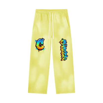 Unisex Sunfade Wide Leg Fleece Sweatpants