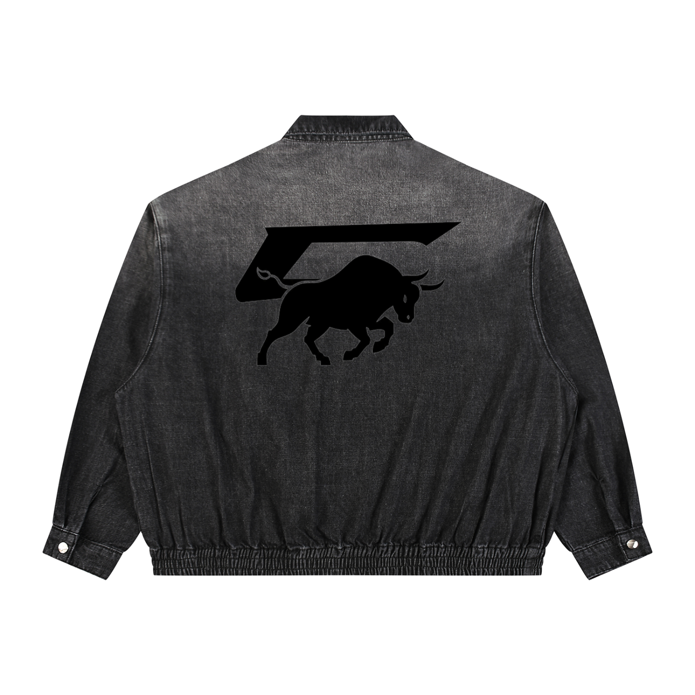 Unisex Vintage Wash Full-Zip Denim Jacket