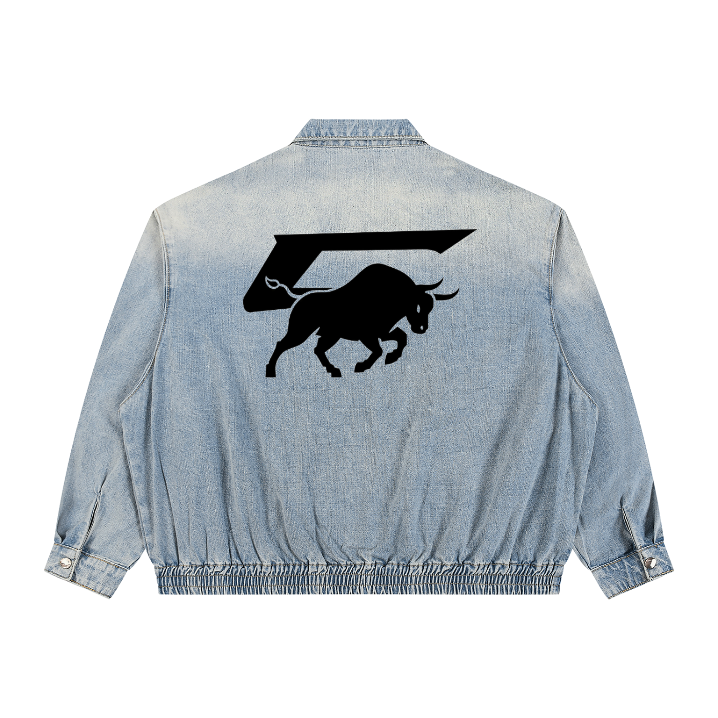 Unisex Vintage Wash Full-Zip Denim Jacket