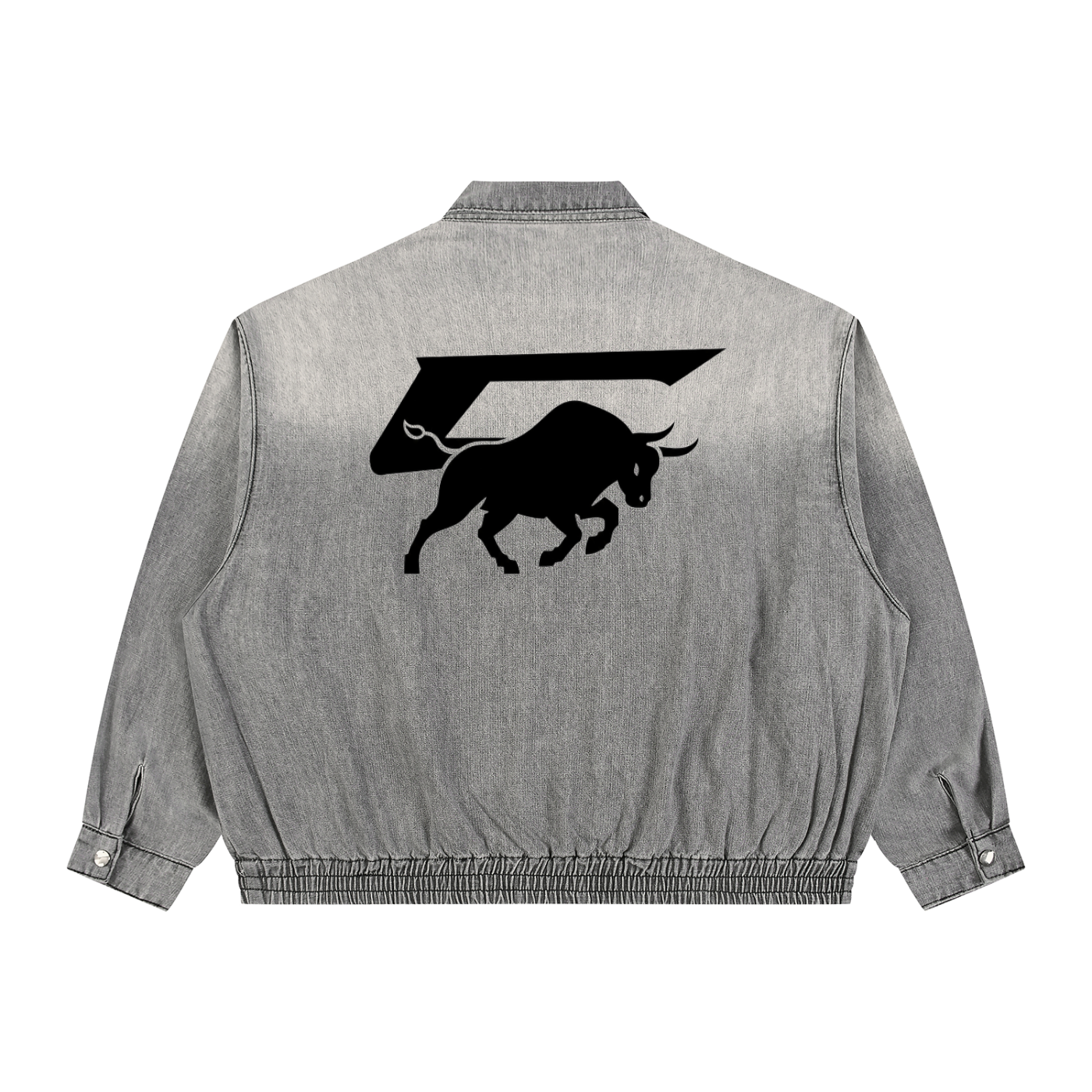 Unisex Vintage Wash Full-Zip Denim Jacket